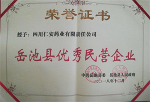 2018.12 嶽池縣優秀民(mín)營企業(yè)