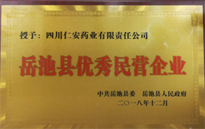 2018.12 嶽池縣優秀民(mín)營企業(yè)（牌）