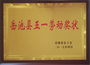 2017.04 嶽池縣五一勞動獎狀
